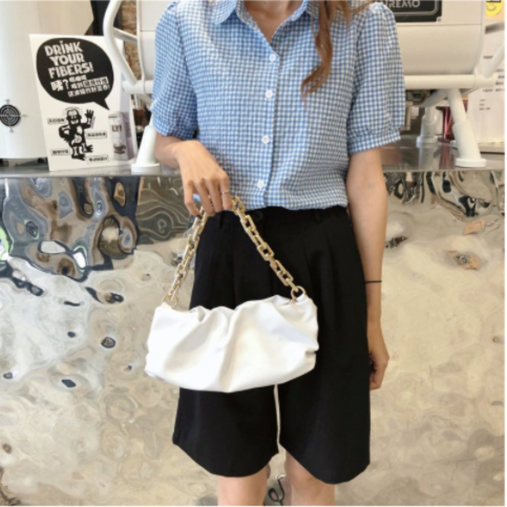 White/Black Cloud Clutch Bag - Picture 2 of 5